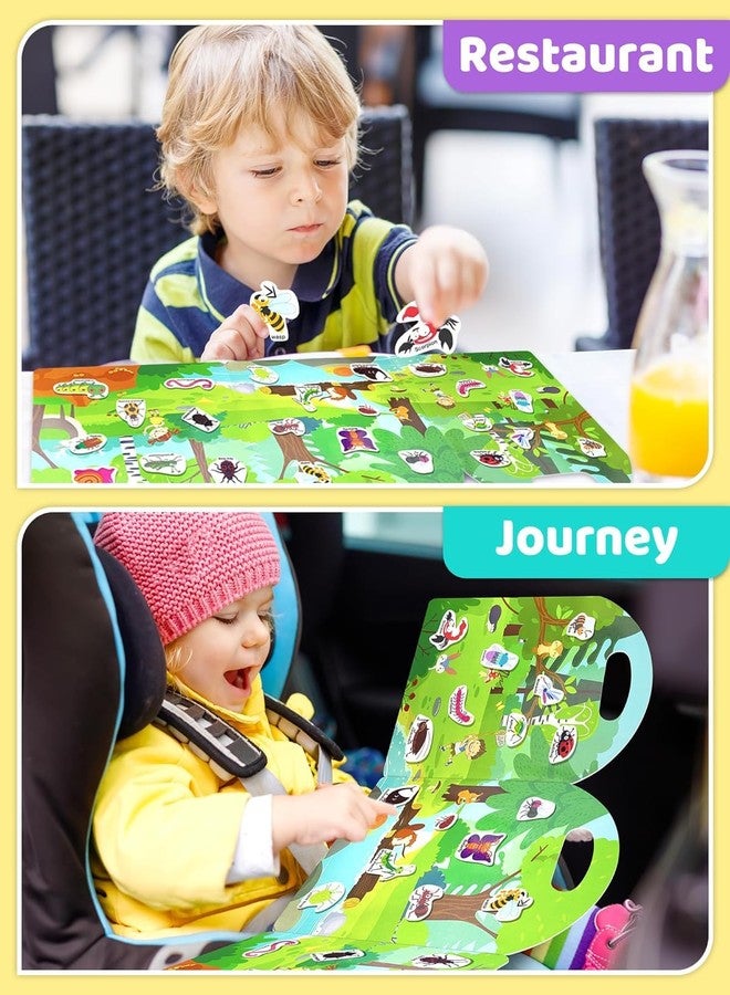 Slipps Jelly Reusable Fun Sticker Books for Kids Toddlers 1-6 Years, 36 Pcs Cute Waterproof Stickers for Teens Girls Boys (Insects) - Image 3